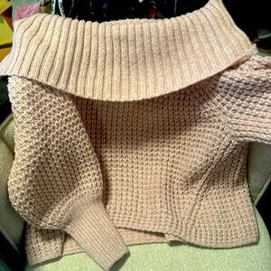 Women’s Express blush pink off the shoulder sweater
